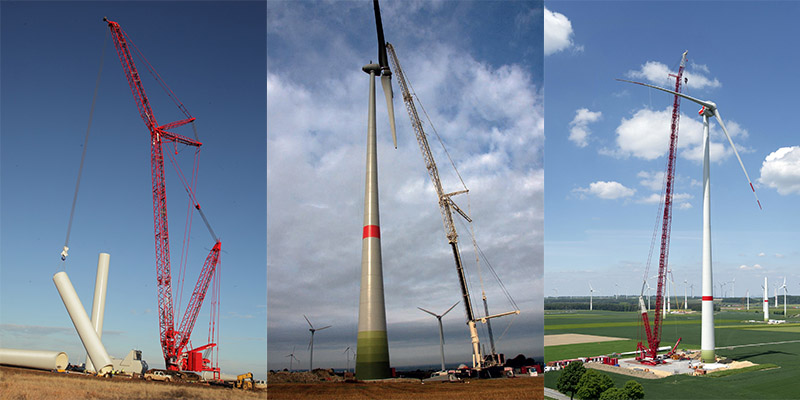 pre-assembly crane for wind turbine in Vietnam